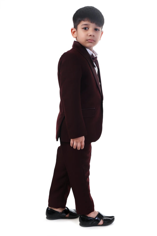 Burgundy Wine Premium Tuxedo Suit for Boys Party Wear