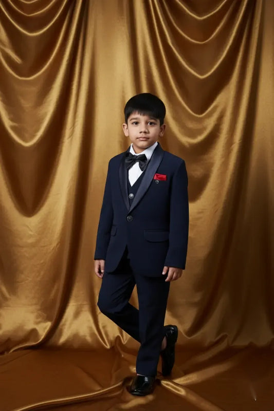 Navy Luxe Premium Tuxedo Suit for Boys Formal Wear