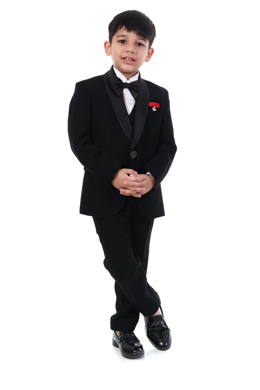 Classic Black Premium Tuxedo Suit for Boys Party Wear