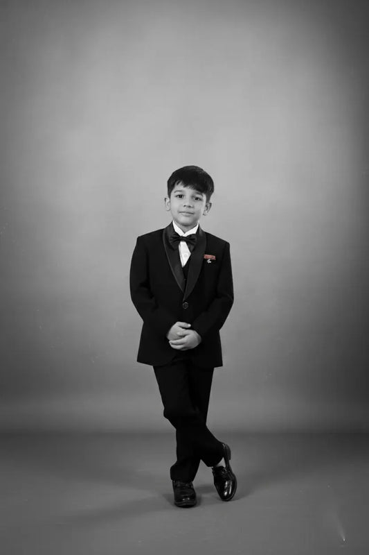 Classic Black Premium Tuxedo Suit for Boys Party Wear