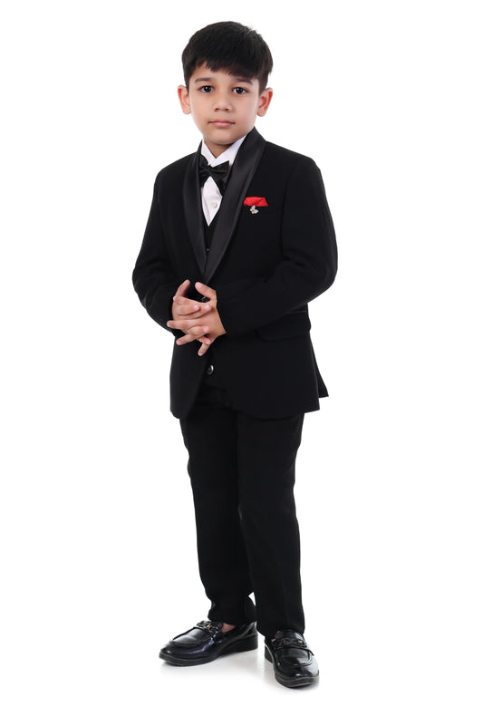 Classic Black Premium Tuxedo Suit for Boys Party Wear