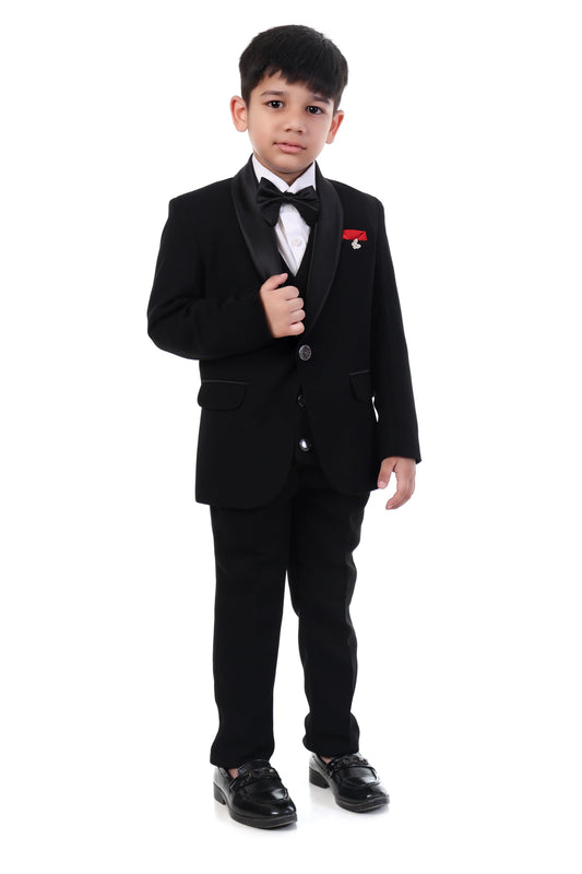 Classic Black Premium Tuxedo Suit for Boys Party Wear