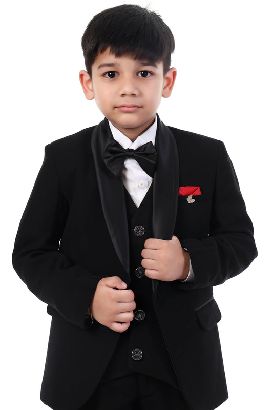 Classic Black Premium Tuxedo Suit for Boys Party Wear