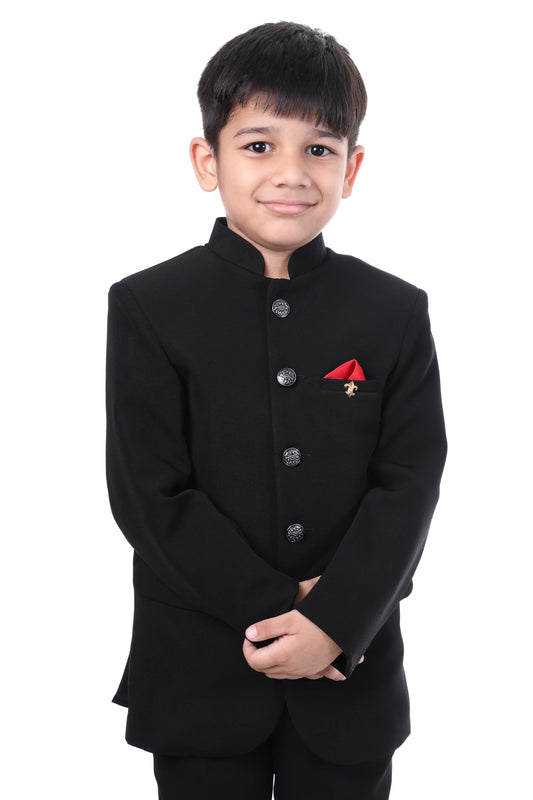 Classic Black Premium Jodhpuri Suit for Boys Wedding Wear