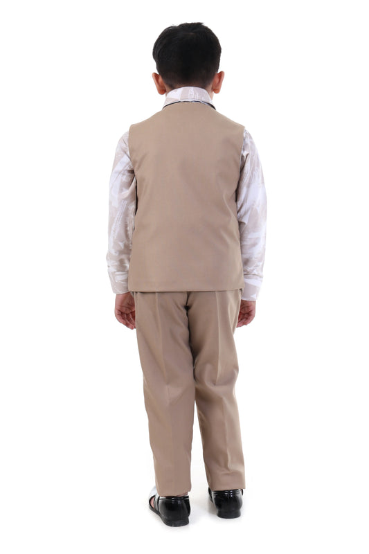 Camel Charm 4-Piece Premium Jacket Suit for Boys