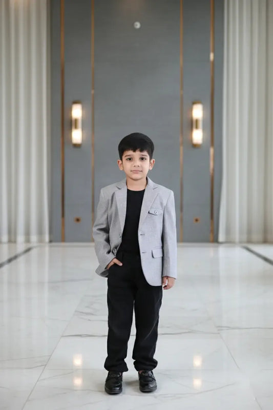 Classic Grey Premium Blazer for Boys Formal Wear