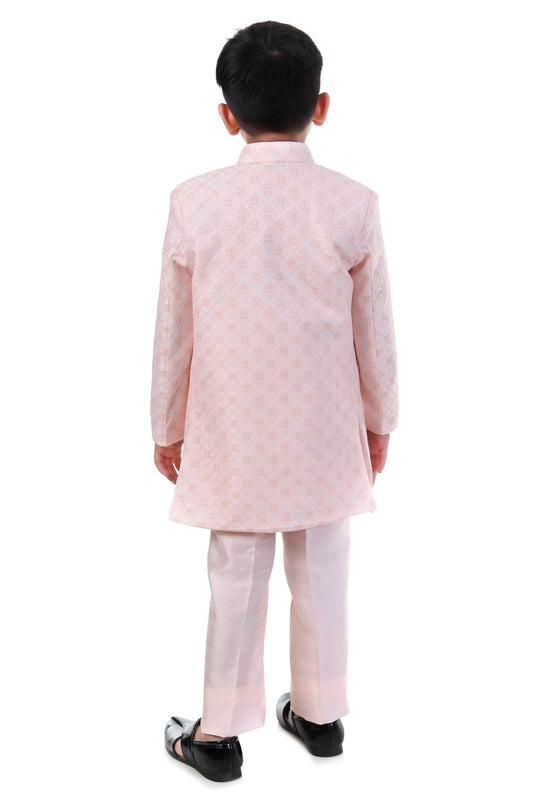 Blush Royale Embroidered Indo-Western Sherwani for Boys