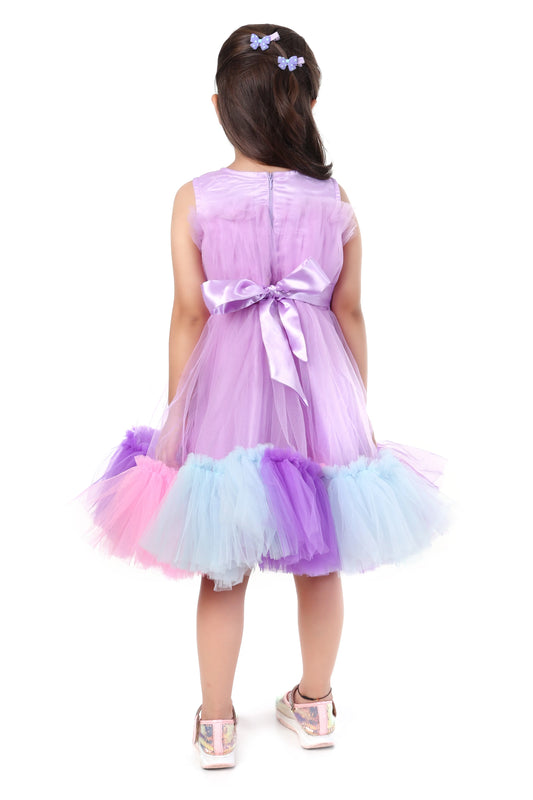 Lavender Dream Tulle Layered Party Frock for Girls