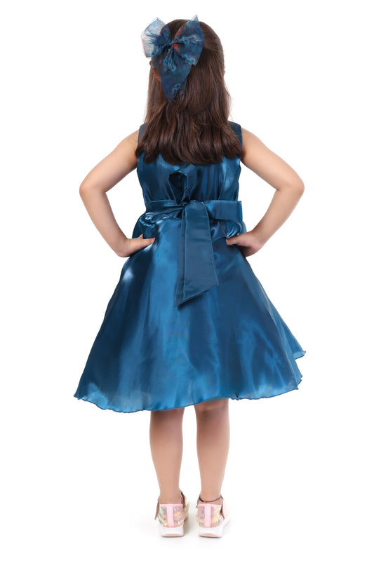 Teal Tranquility Layered Party Dress for Girls