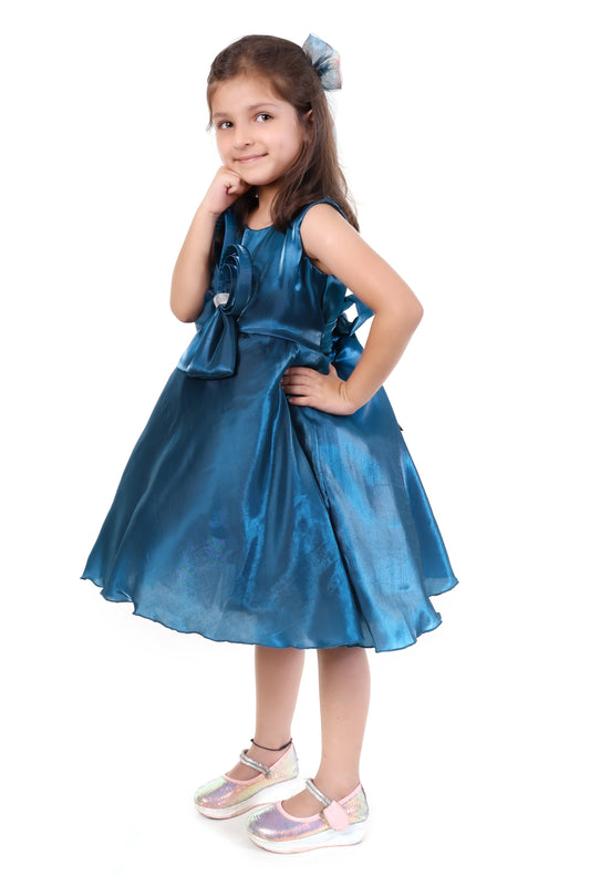 Teal Tranquility Layered Party Dress for Girls