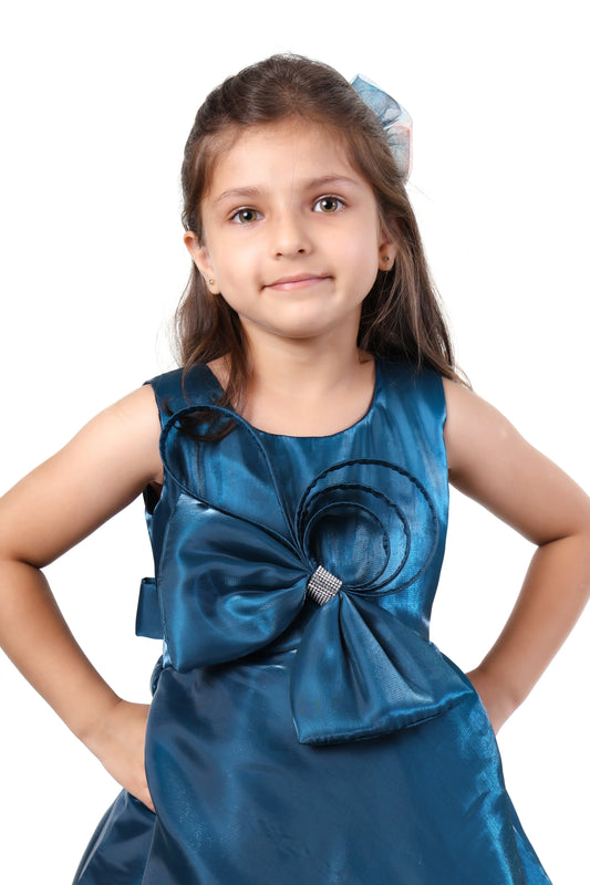 Teal Tranquility Layered Party Dress for Girls