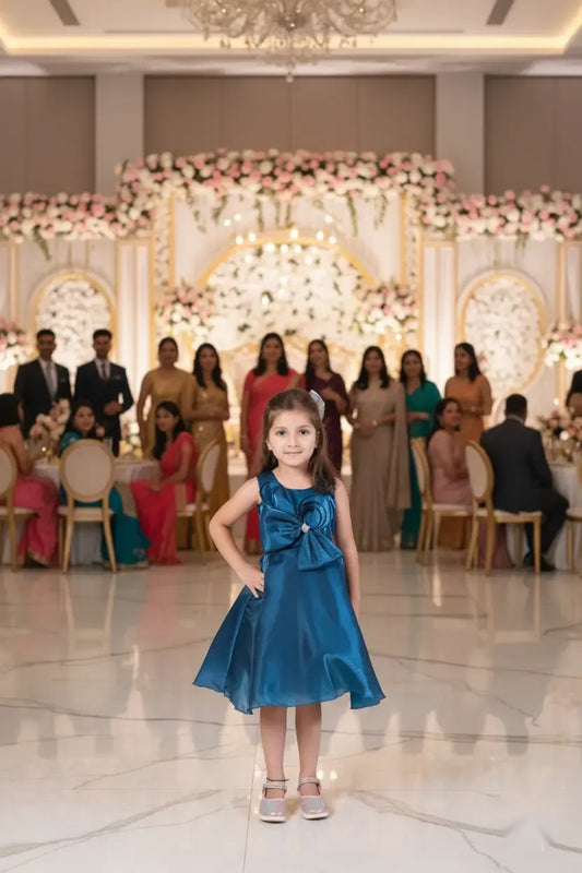 Teal Tranquility Layered Party Dress for Girls