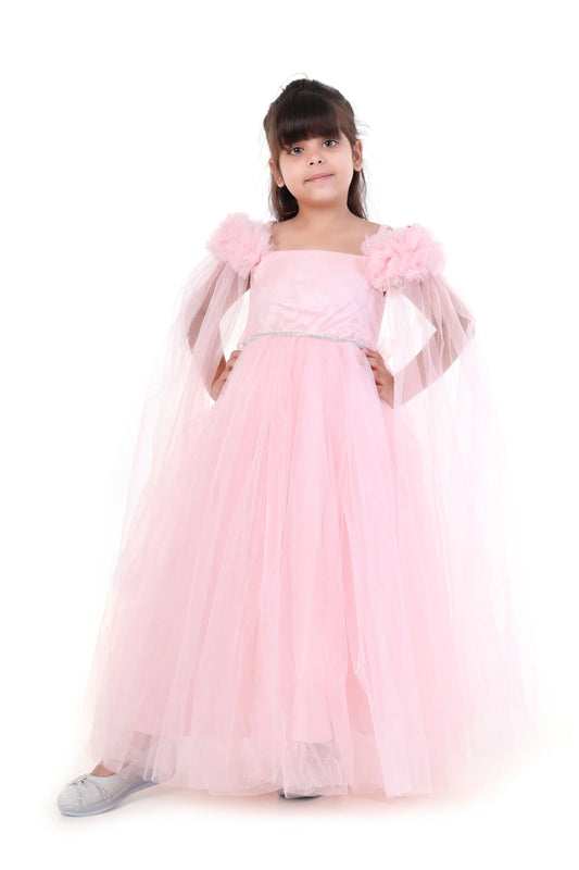 Dusty Rose Delight Party Gown for Girls Occasion Wear