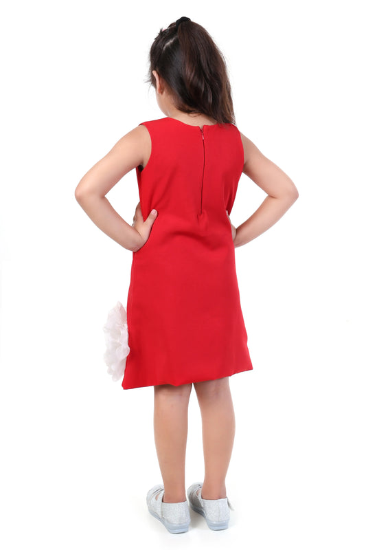 Scarlet Bloom Red Floral Party Dress for Girls