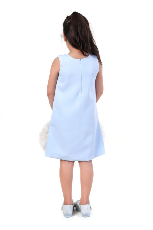 Bluebell Charm Sky Blue Floral Party Dress for Girls