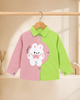 Pink Green Colourblock Shirt