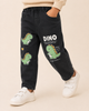 Black Printed Dino Jeans