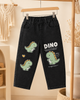 Black Printed Dino Jeans