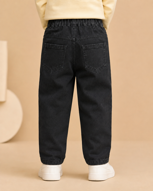 Black Printed Dino Jeans