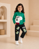 Green & Black Graphic Printed Shirt & Jeans Set - 2 Piece