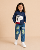 Navy Blue Graphic Printed Shirt & Jeans Set - 2 Piece