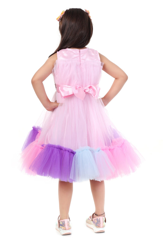Candy Carousel Pink Tulle Layered Party Dress for Girls
