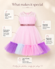 Candy Carousel Pink Tulle Layered Party Dress for Girls