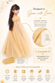Golden Glamour Spaghetti Gown Party Dress for Girls