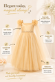 Golden Glamour Spaghetti Gown Party Dress for Girls