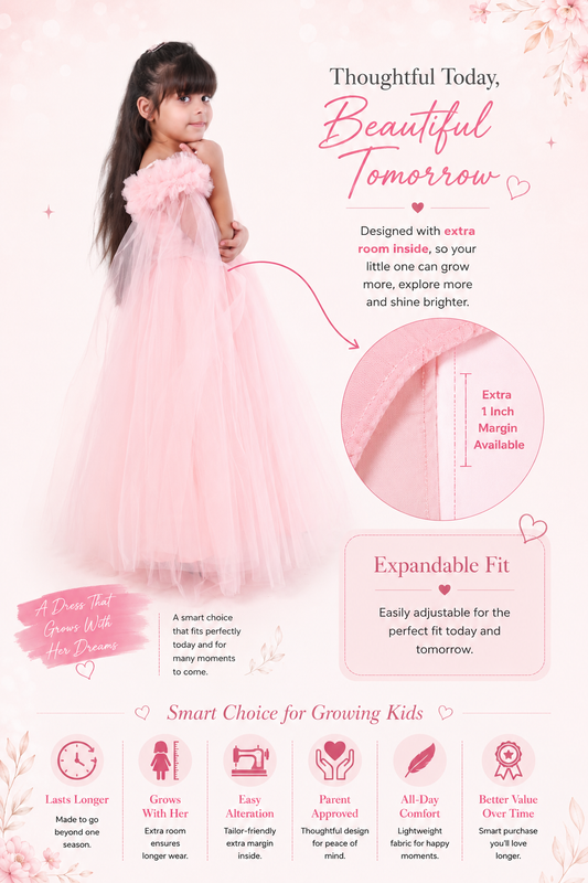 Dusty Rose Delight Party Gown for Girls Occasion Wear