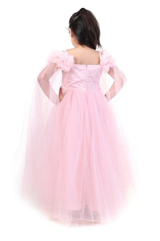 Dusty Rose Delight Party Gown for Girls Occasion Wear