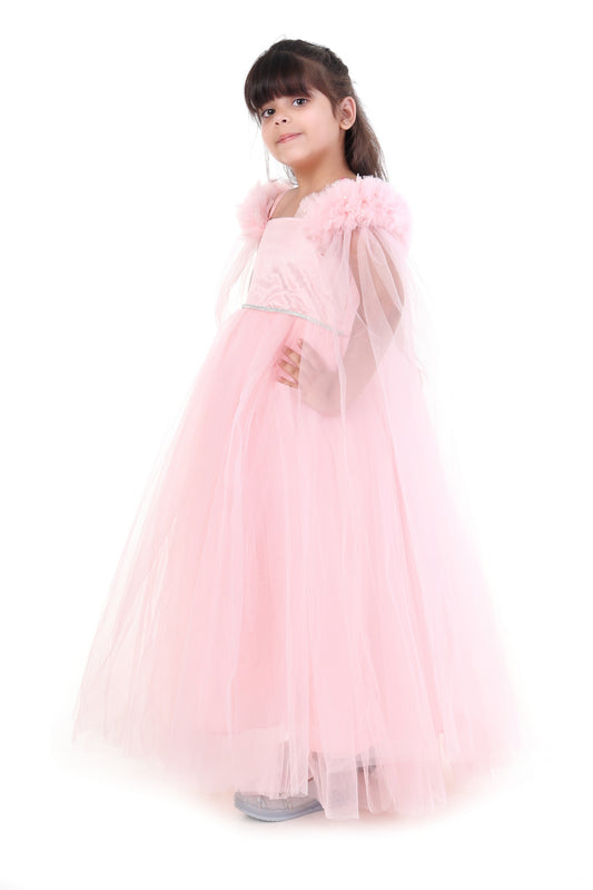 Dusty Rose Delight Party Gown for Girls Occasion Wear