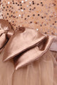 Rose Gold Radiance High-Low Gown for Girls Party Wear