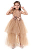 Rose Gold Radiance High-Low Gown for Girls Party Wear