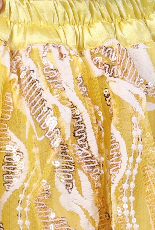 Golden Gleam Yellow Girls Festive Lehenga Choli