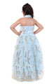 Sky Sparkle Blue Lehenga Choli Set for Girls Wedding Wear