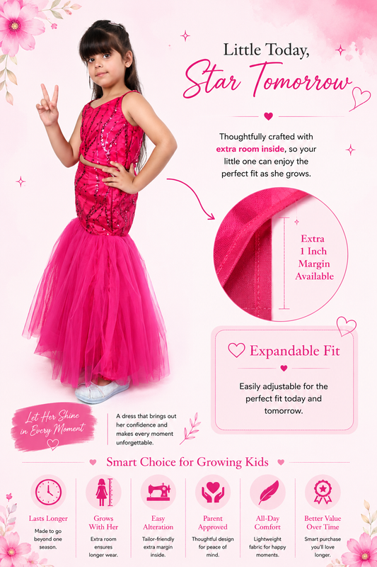 Pink Prism Magenta Girls Ethnic Lehenga Choli