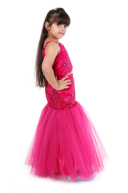 Pink Prism Magenta Girls Ethnic Lehenga Choli