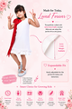 Snowberry Pop White & Red Bow Party Dress for Girls