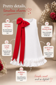 Snowberry Pop White & Red Bow Party Dress for Girls