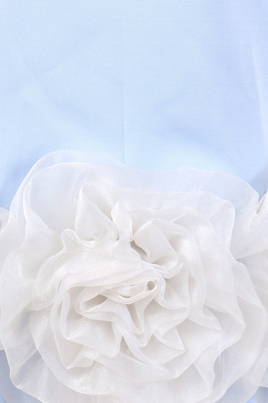 Bluebell Charm Sky Blue Floral Party Dress for Girls
