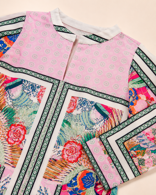 Pink Floral Printed Kurta Co-Ords Set