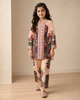 Peach Turkish Print Kurta Collar Co-Ords Set