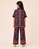 Navy Blue Printed Shirt Collar Co-Ords Set