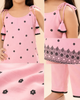 Light Pink Embroidered Sleeveless Cord Set