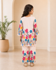 Light Pink Floral Printed Straight V-Neck Co-ord Set