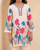 Light Pink Floral Printed Straight V-Neck Co-ord Set