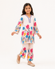 Light Pink Floral Printed Straight V-Neck Co-ord Set