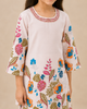 Light Pink Floral Printed Straight Round Neck Co-ord Set