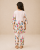 Light Pink Floral Printed Straight Round Neck Co-ord Set